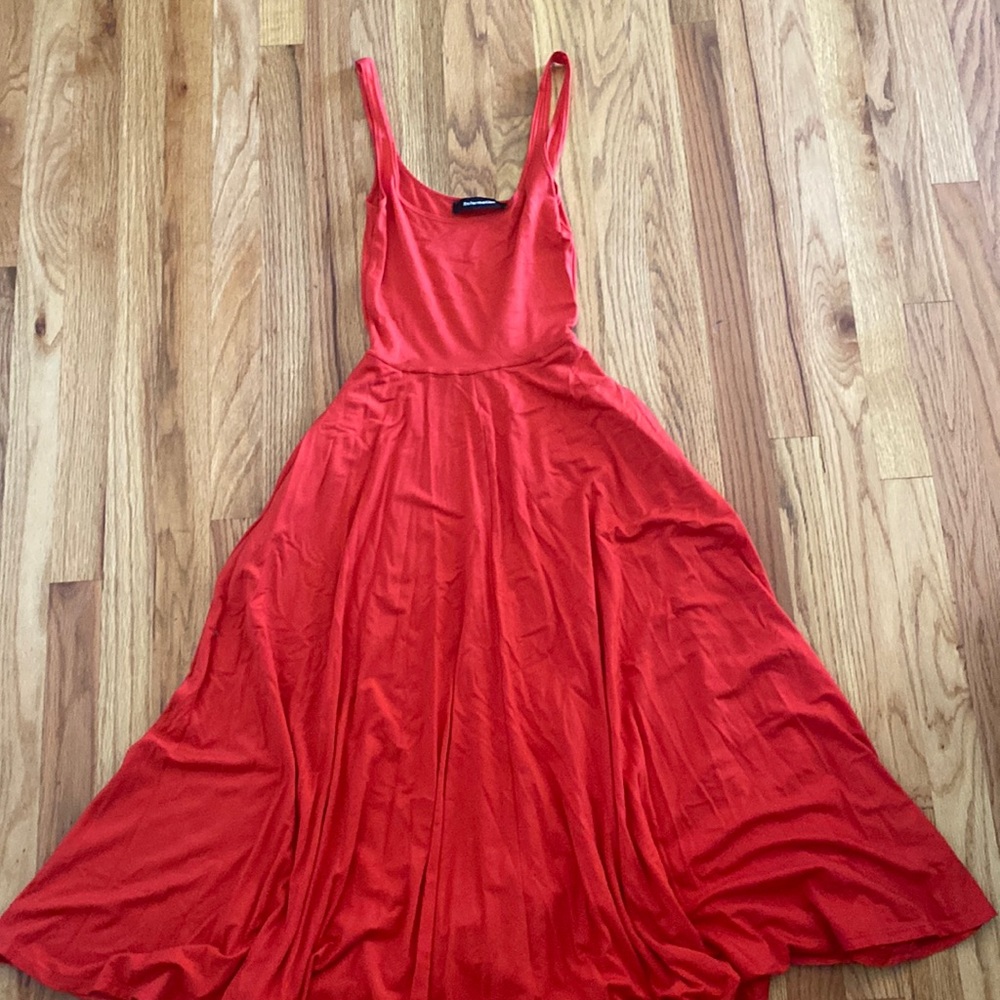 Reformation- red sundress with pockets, midi length